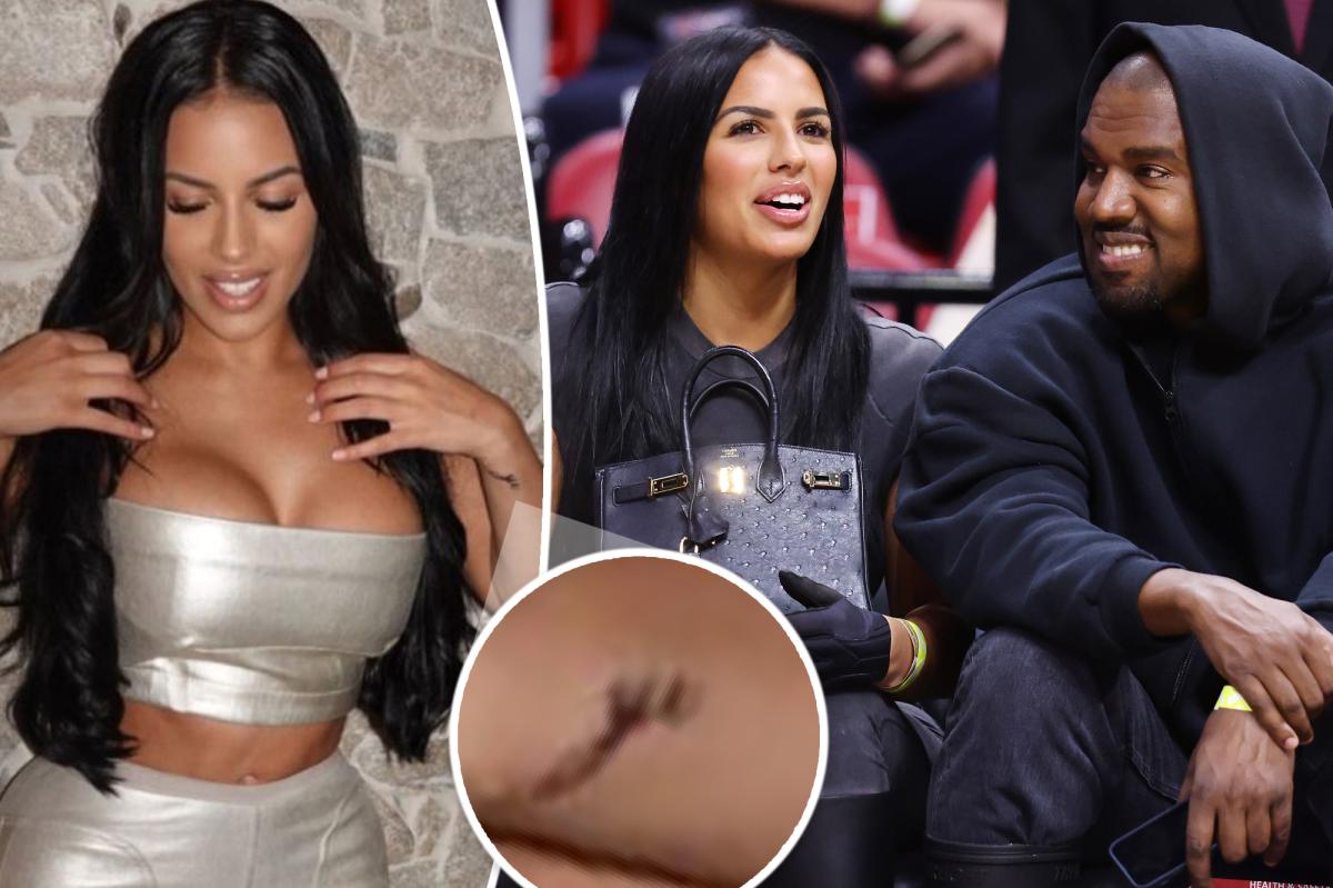 Kanye West's girlfriend Chaney Jones tattoos his name on wrist