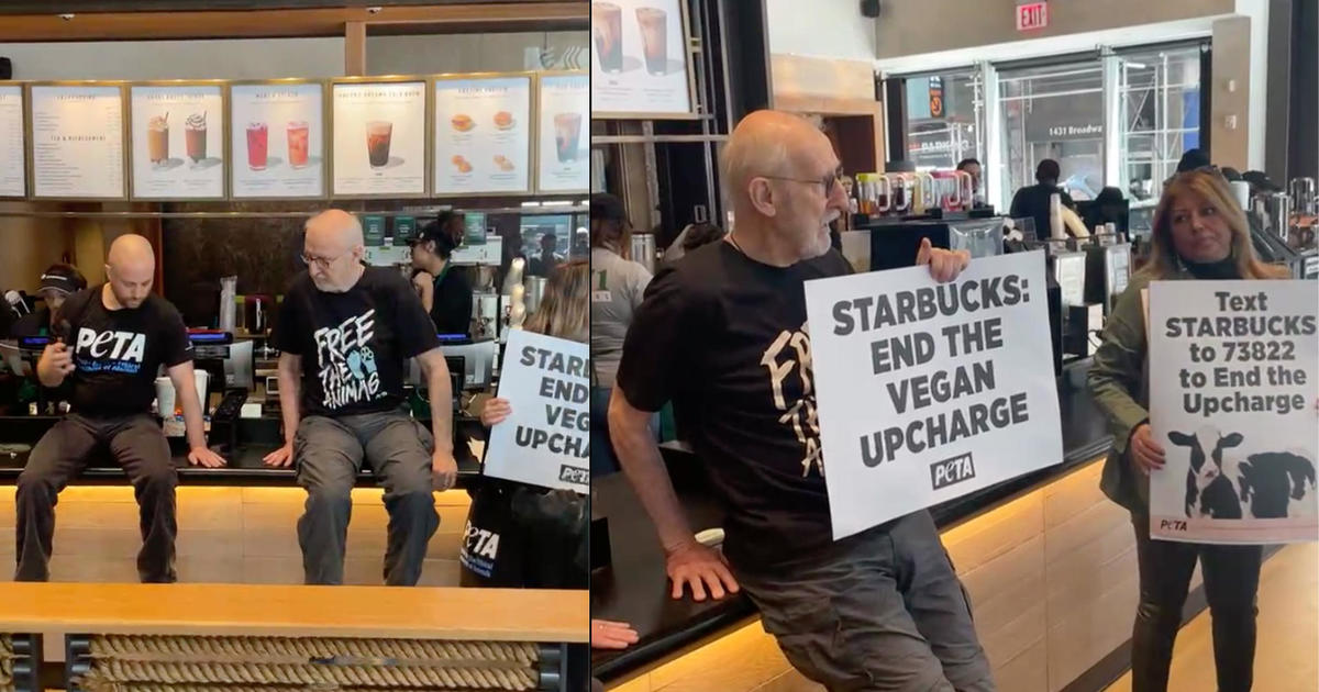 "Succession" actor James Cromwell super-glued himself to a Starbucks counter as part of PETA's vegan milk protest