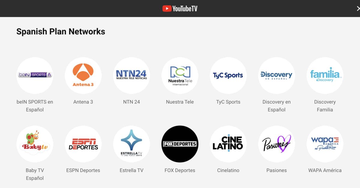 YouTube TV unbundles channels with new 'Spanish Plan'